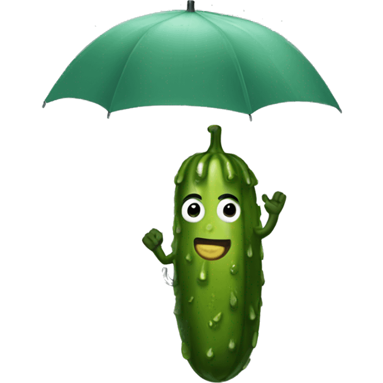 Pickle with an umbrella emoji