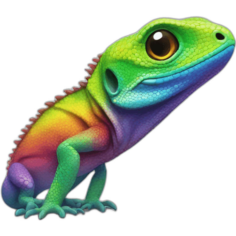 Rainbow lizard emoji