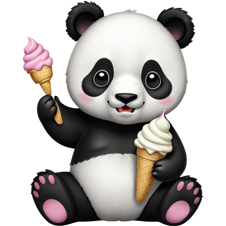 Panda eating ice cream emoji