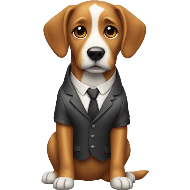 dog wearning suit emoji