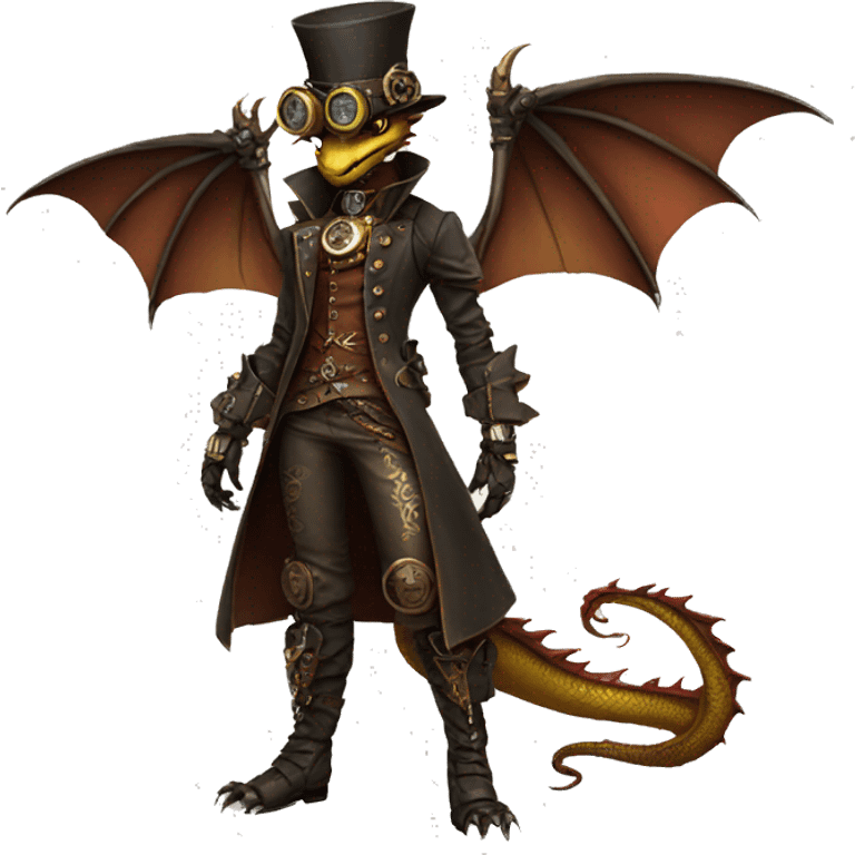 Steampunk Dragon full body emoji