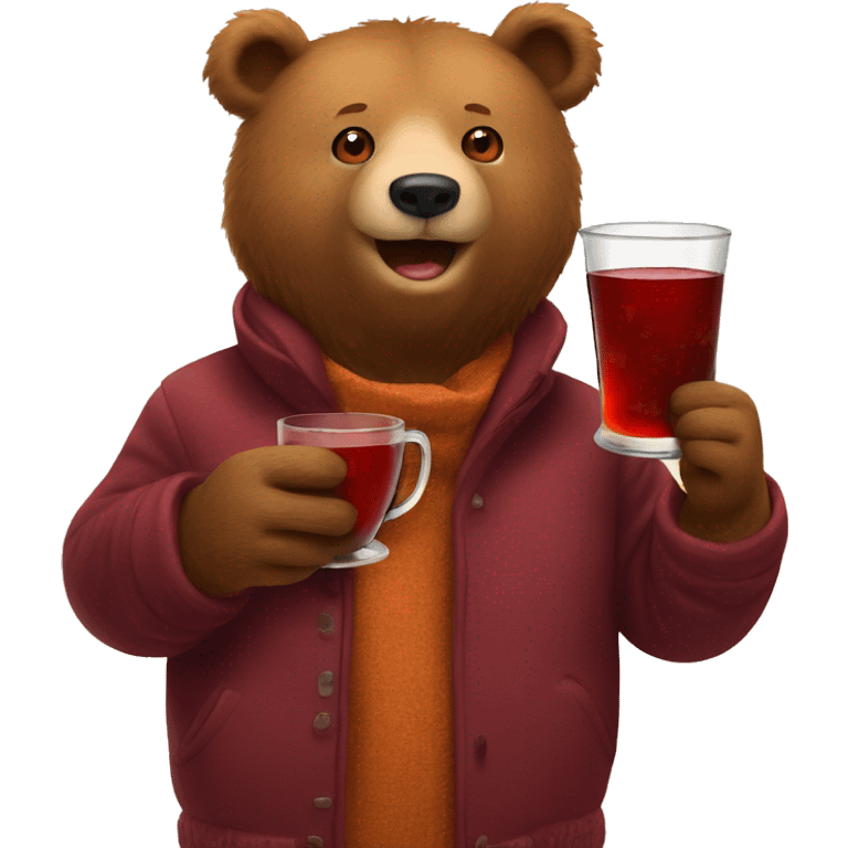 Bear with mulled wine  emoji