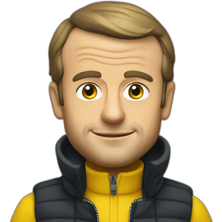 Emmanuel Macron en gilet jaune emoji