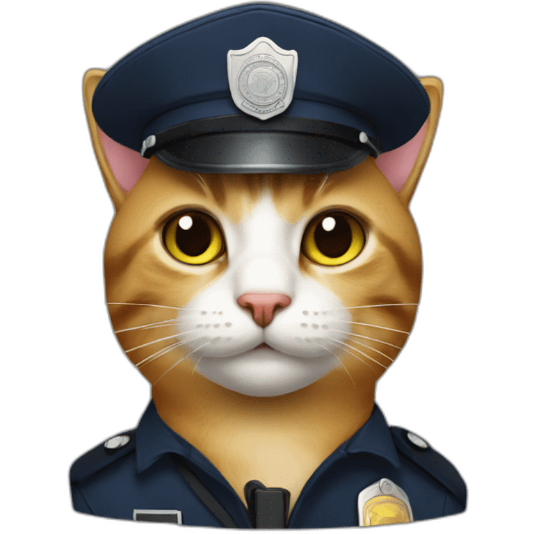 A cat using a police cap emoji