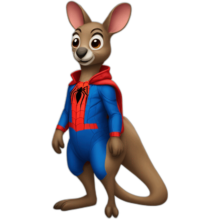 A Kangaroo wearing Spider-Man Jacket emoji