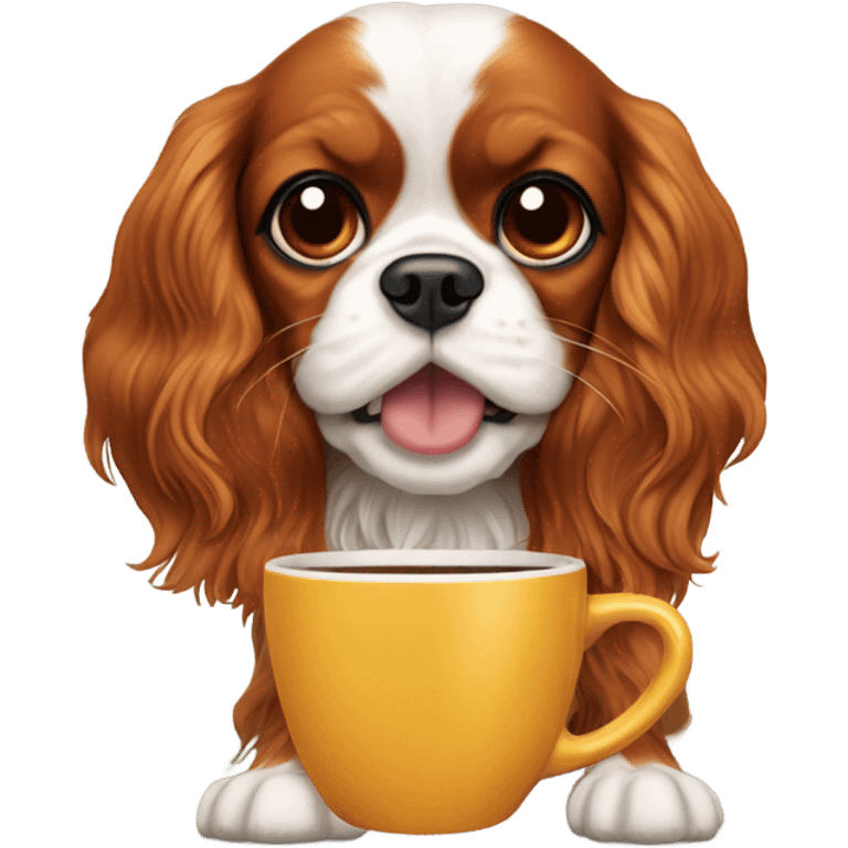 Cavalier with coffee emoji