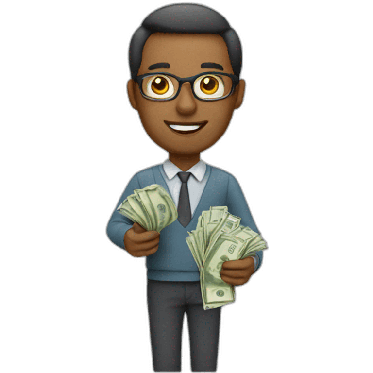 Teacher with money emoji