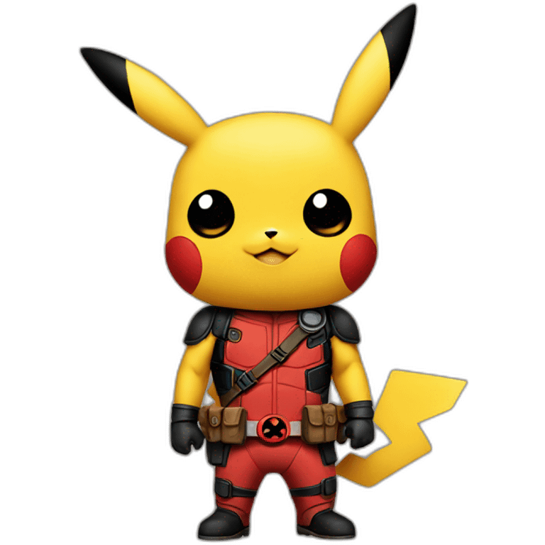 Pikachu costume Deadpool emoji