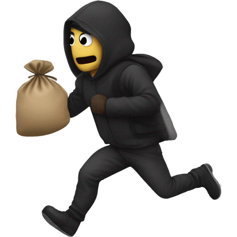 robber running to the left holding a black sack emoji