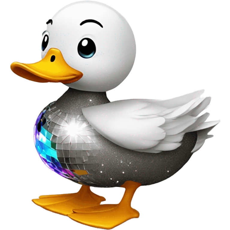 Duck with disco ball emoji