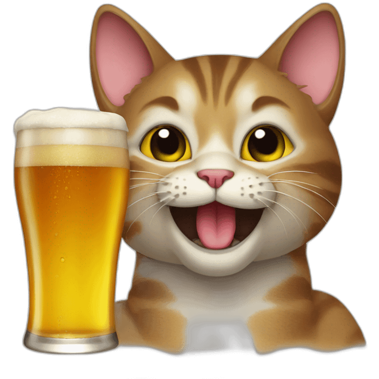 cat drink beer emoji