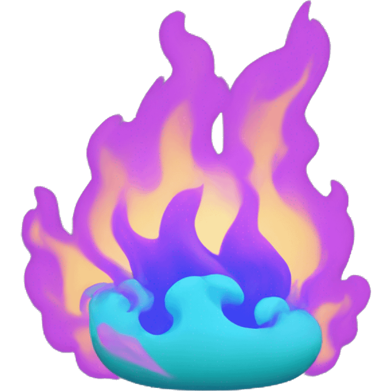 fire with JITTERY JADE and VAPORWAVE BLUE colors emoji