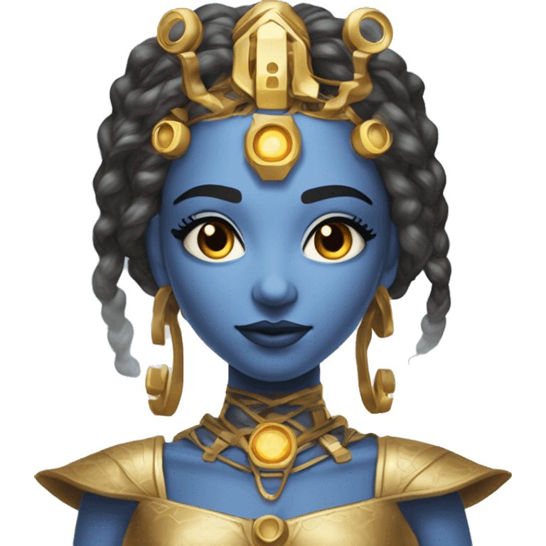 Technomancy Goddess is a mystical being who controls both magic and technology. She can cast spells on technological networks. Her powers blend the ancient art of magic with advanced cybernetics and technology. She can command machines emoji