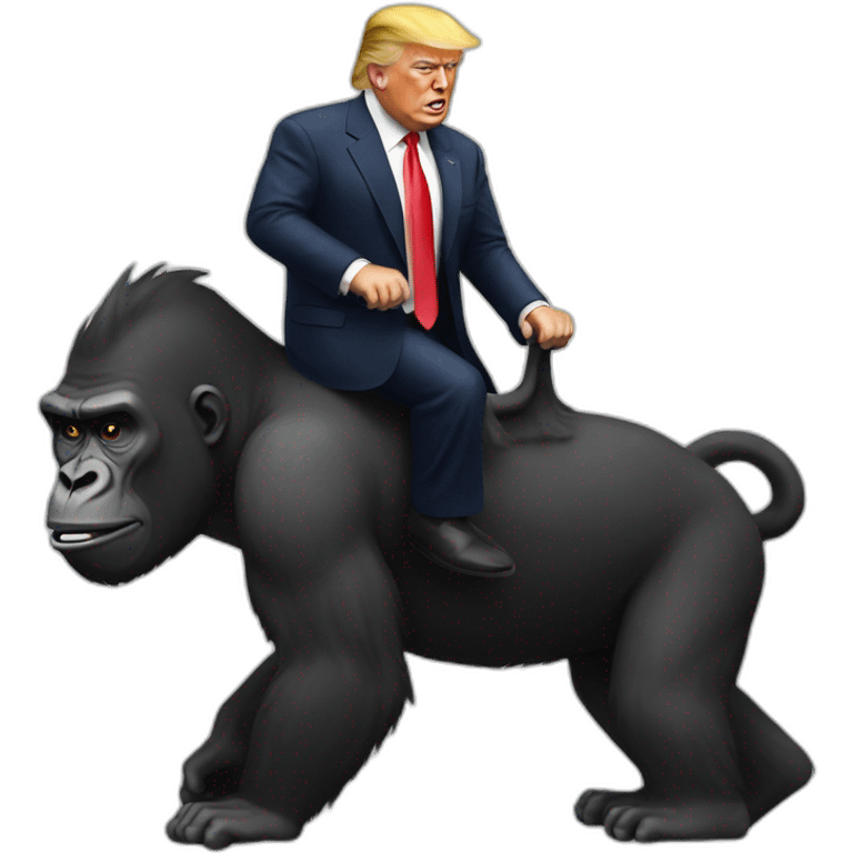 Trump riding a gorilla emoji