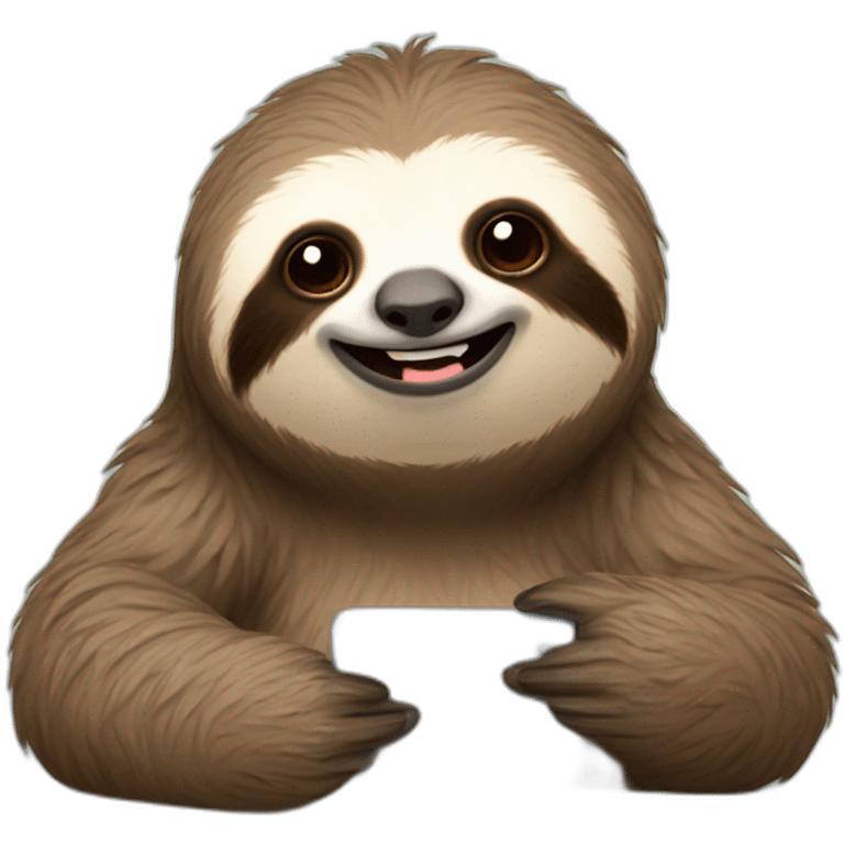 sloth texting emoji