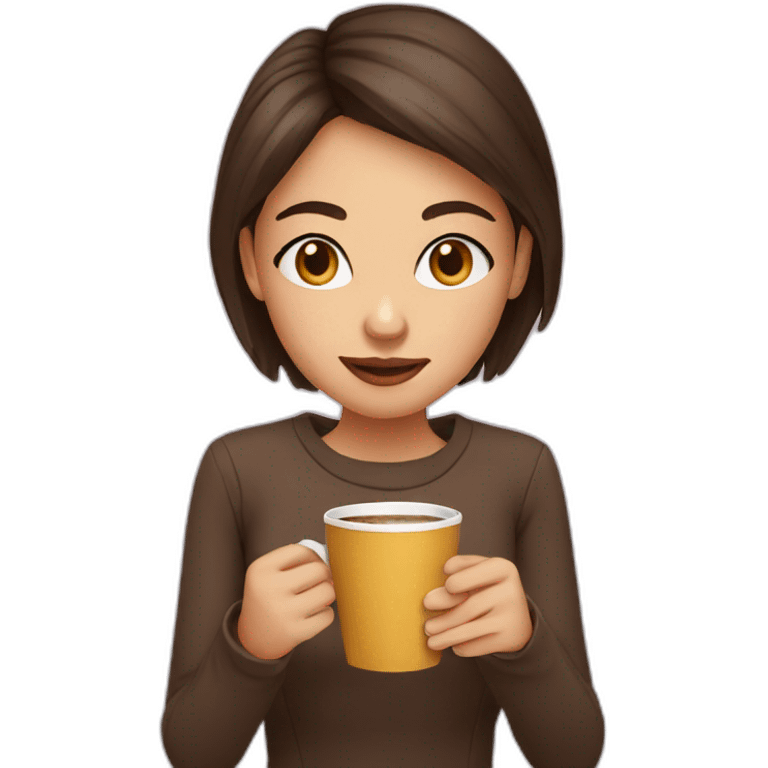 girl head who drink coffee emoji