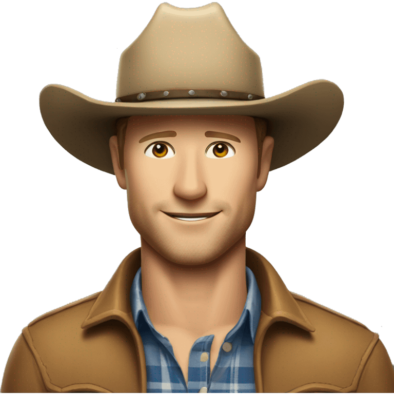 Glen Powell in a cowboy hat emoji