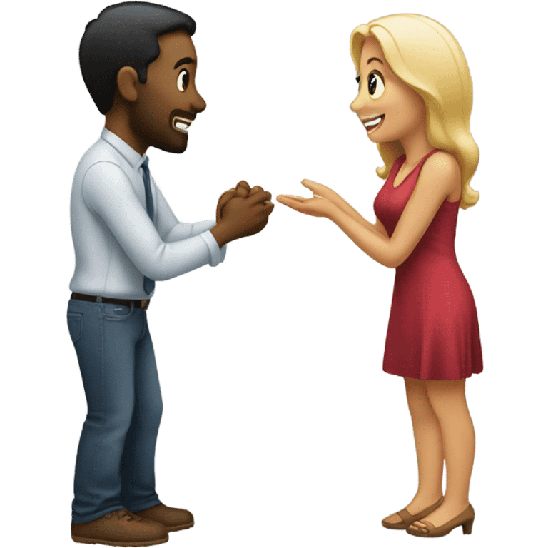 Woman proposing to man emoji