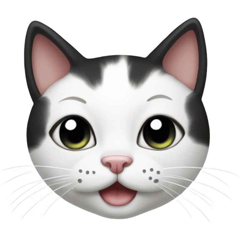 White and black cat face emoji