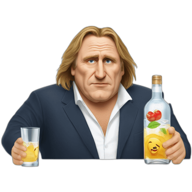 Gerard Depardieu who drinks vodka emoji