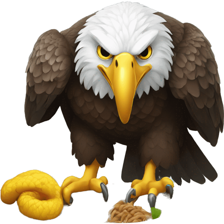 Big Eagle eats worm emoji