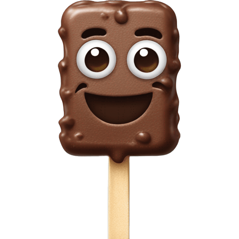 rectangular chocolate ice cream bar on a stick emoji