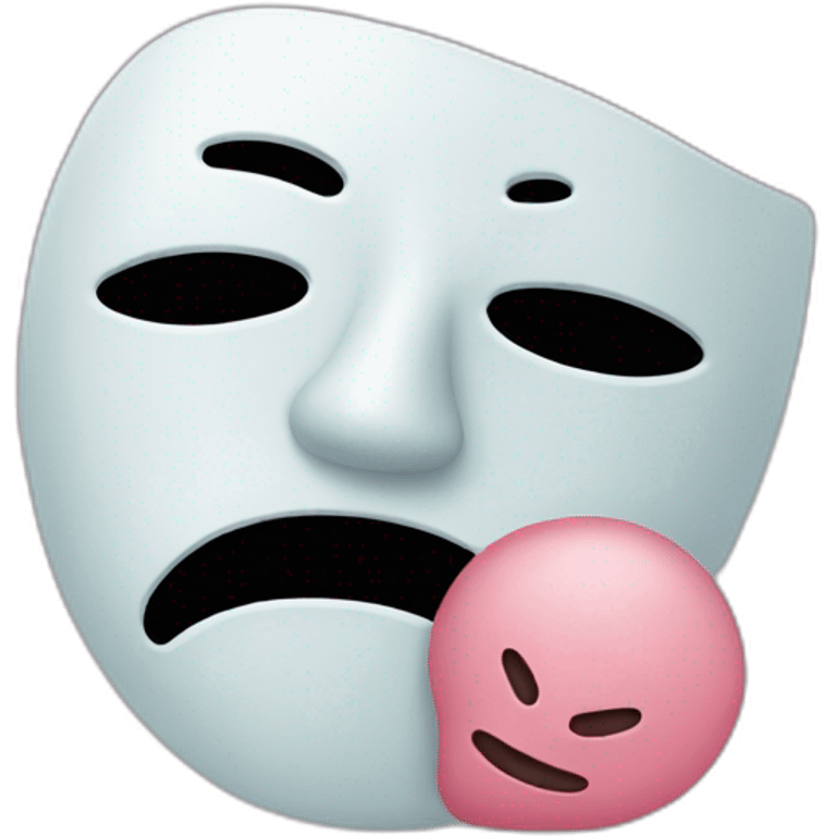 sad face behind an happy mask emoji