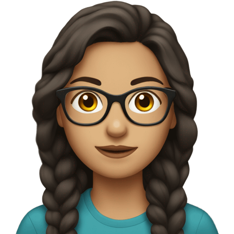 brunette girl with glasses emoji