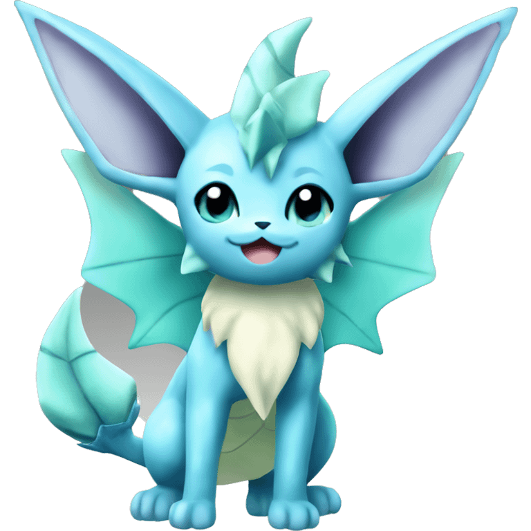 Kawaii Gorgeous Beautiful Vaporeon-Glaceon-Pokémon full body emoji