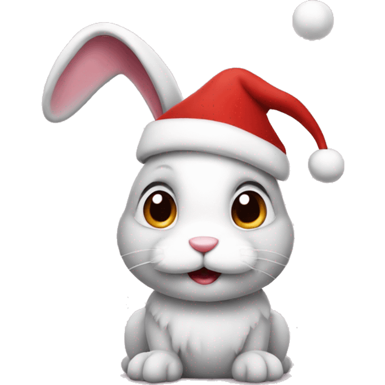 bunny wearing a santa hat emoji