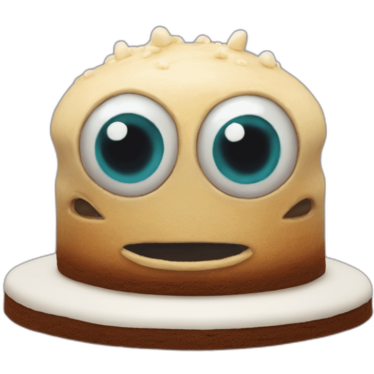 alien with big eyes cake emoji