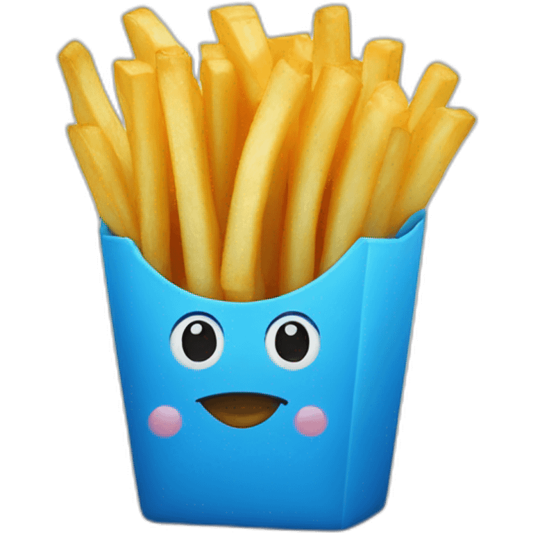 Blue French fries emoji