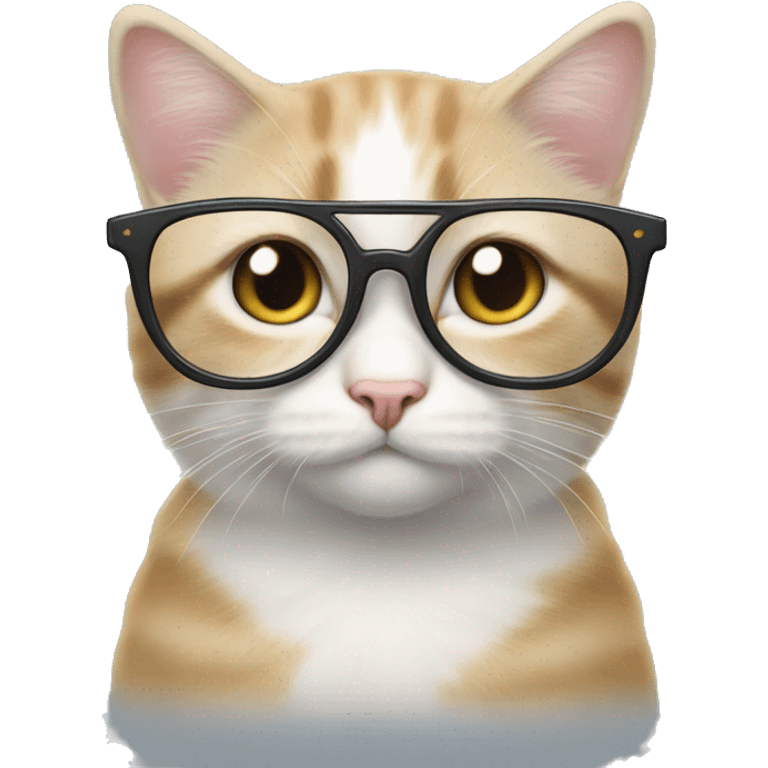 Un petit chat qui porte des lunettes  emoji