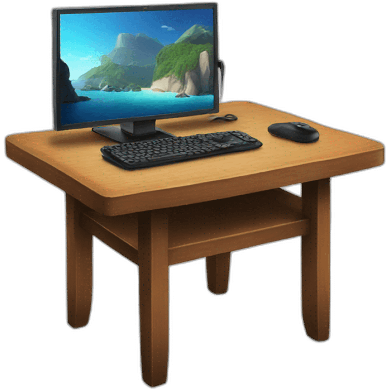 table with gaming pc emoji