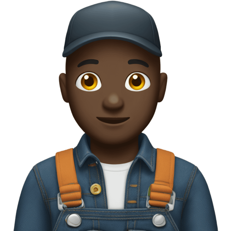 Bald black guy with carhartt overalls  emoji