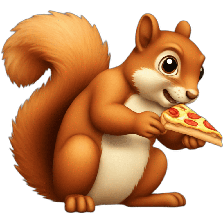 Squirrel eating pizza emoji