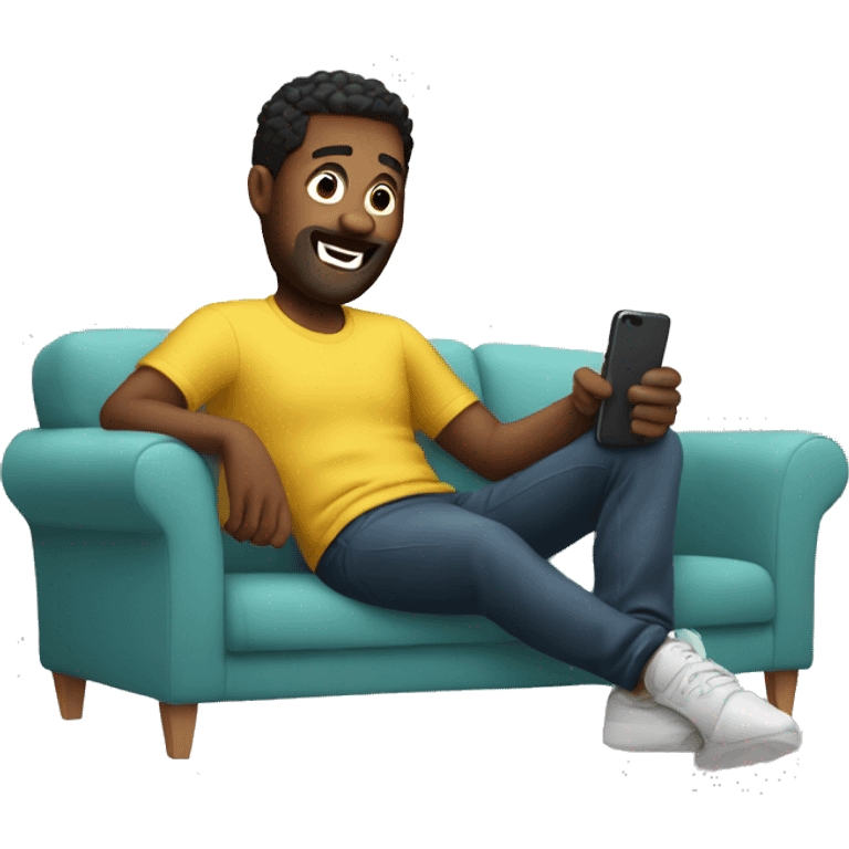 man on a sofa using TikTok emoji