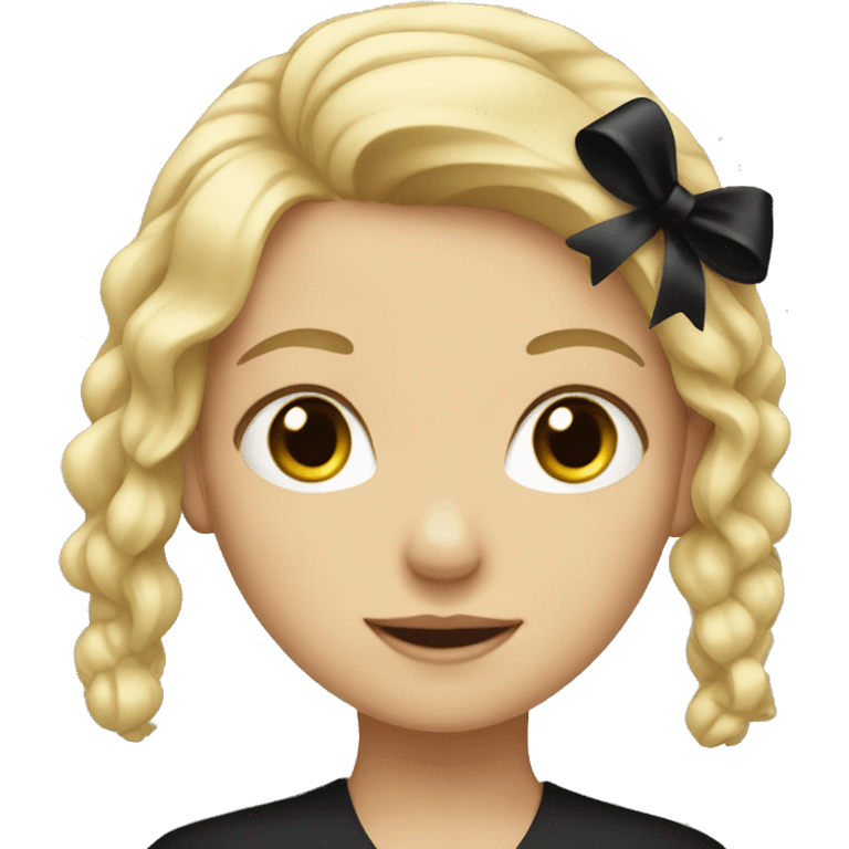 blonde girl with black bow emoji