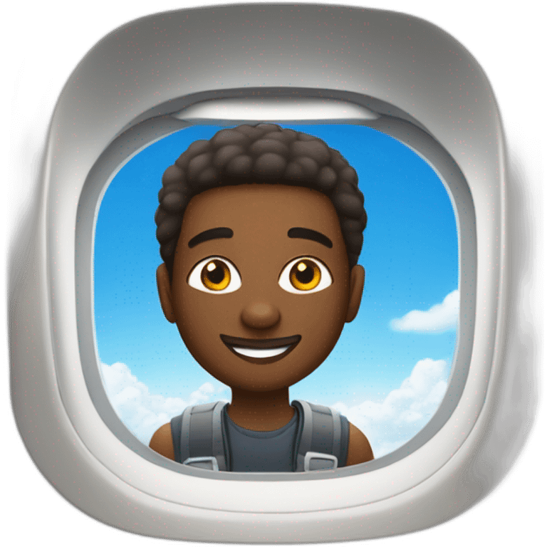 Africain sur un avion emoji