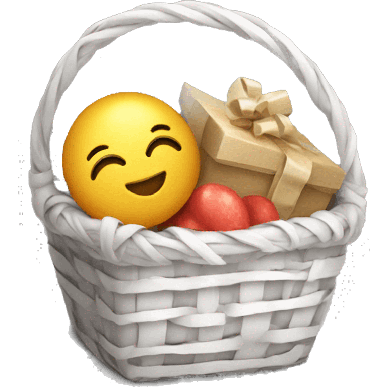 cute gift basket  emoji