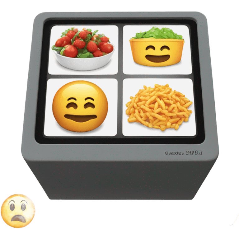 A digital screen showing calorie count. emoji