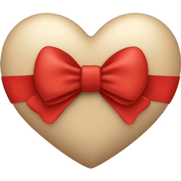 heart beige with red bow emoji