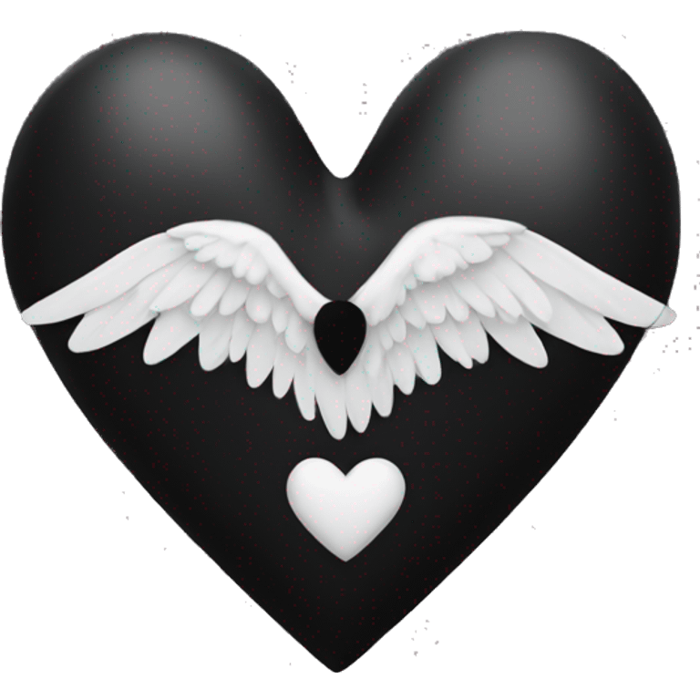 Black heart with wings emoji