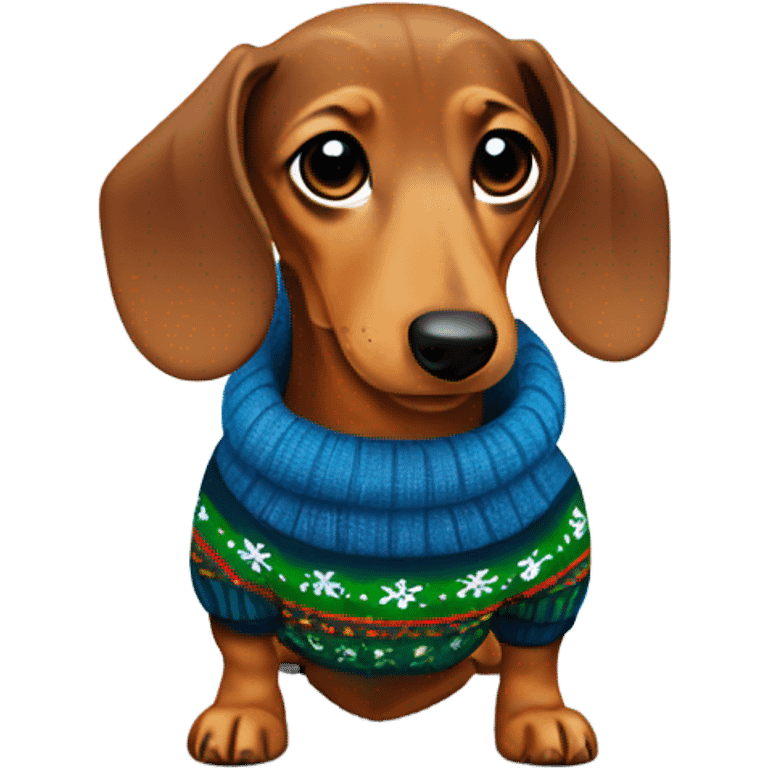 dachshund with ugly sweater  emoji