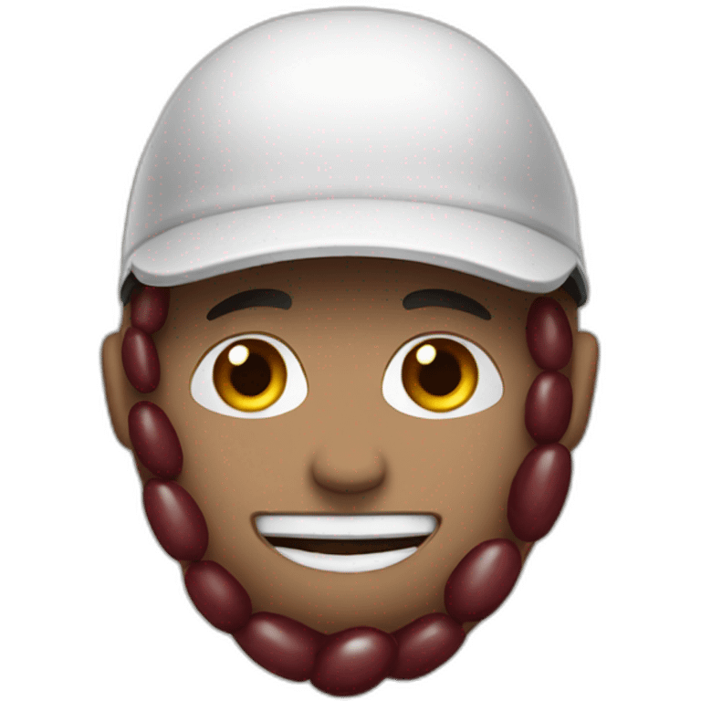 red bean with visor emoji