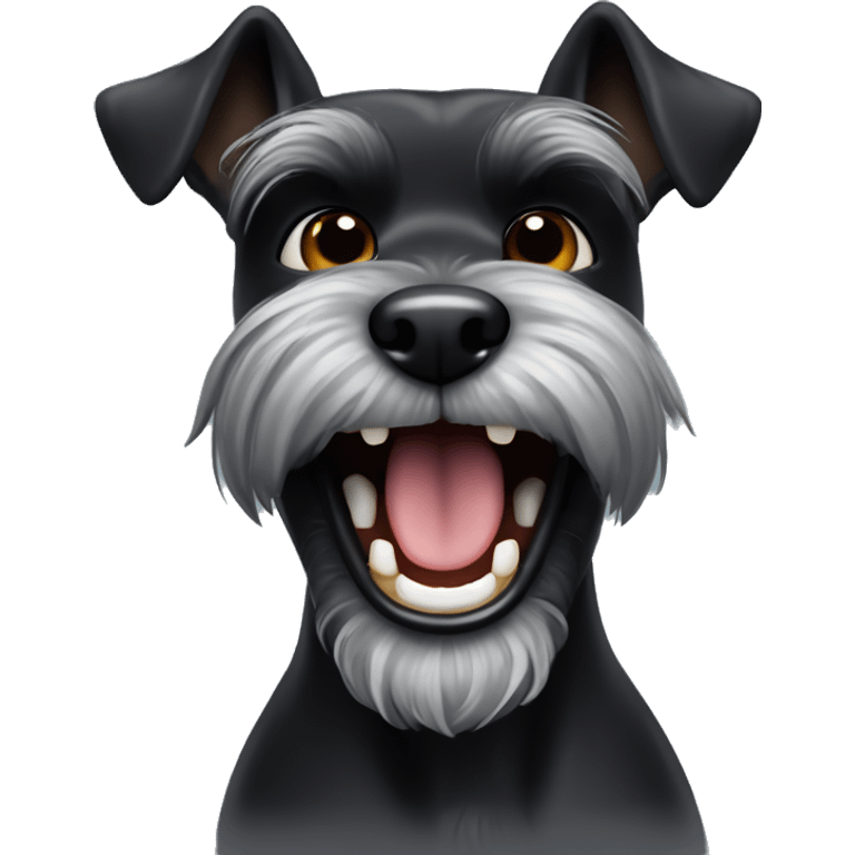 minature schnauzer black dog laughing evil emoji