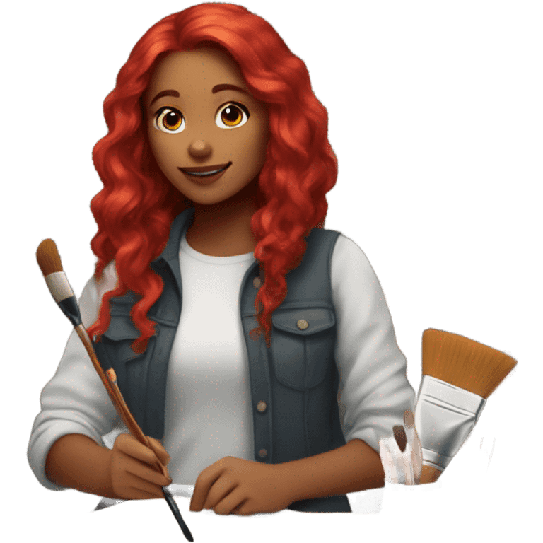 Red head girl artist emoji