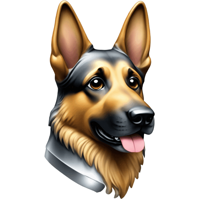 Liquid chrome German shepherd emoji