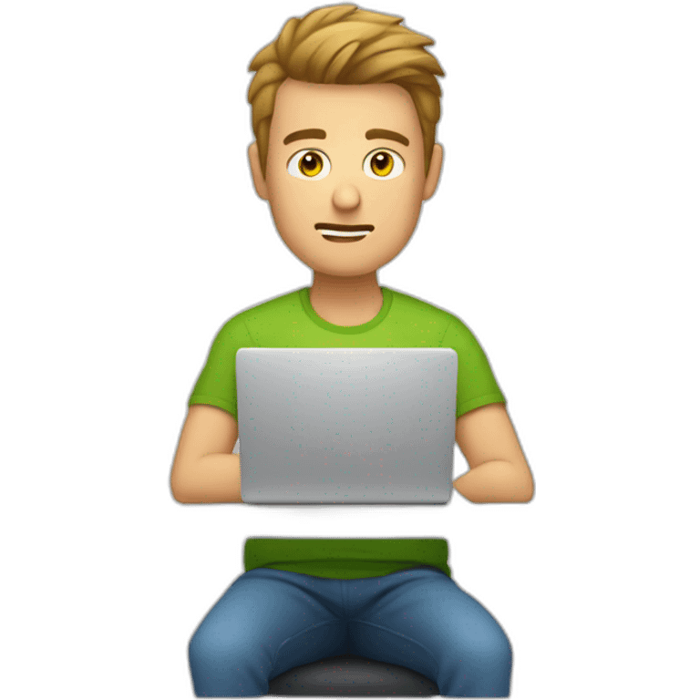 guy sitting at computer with bad posture emoji