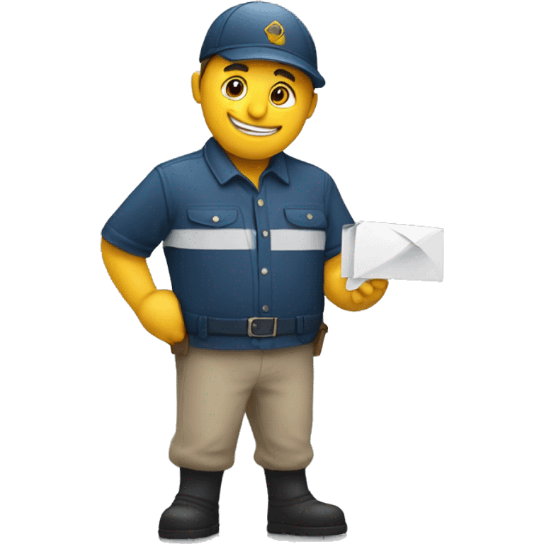 create an emoji showing a postman in redsthirt delivering a parc emoji